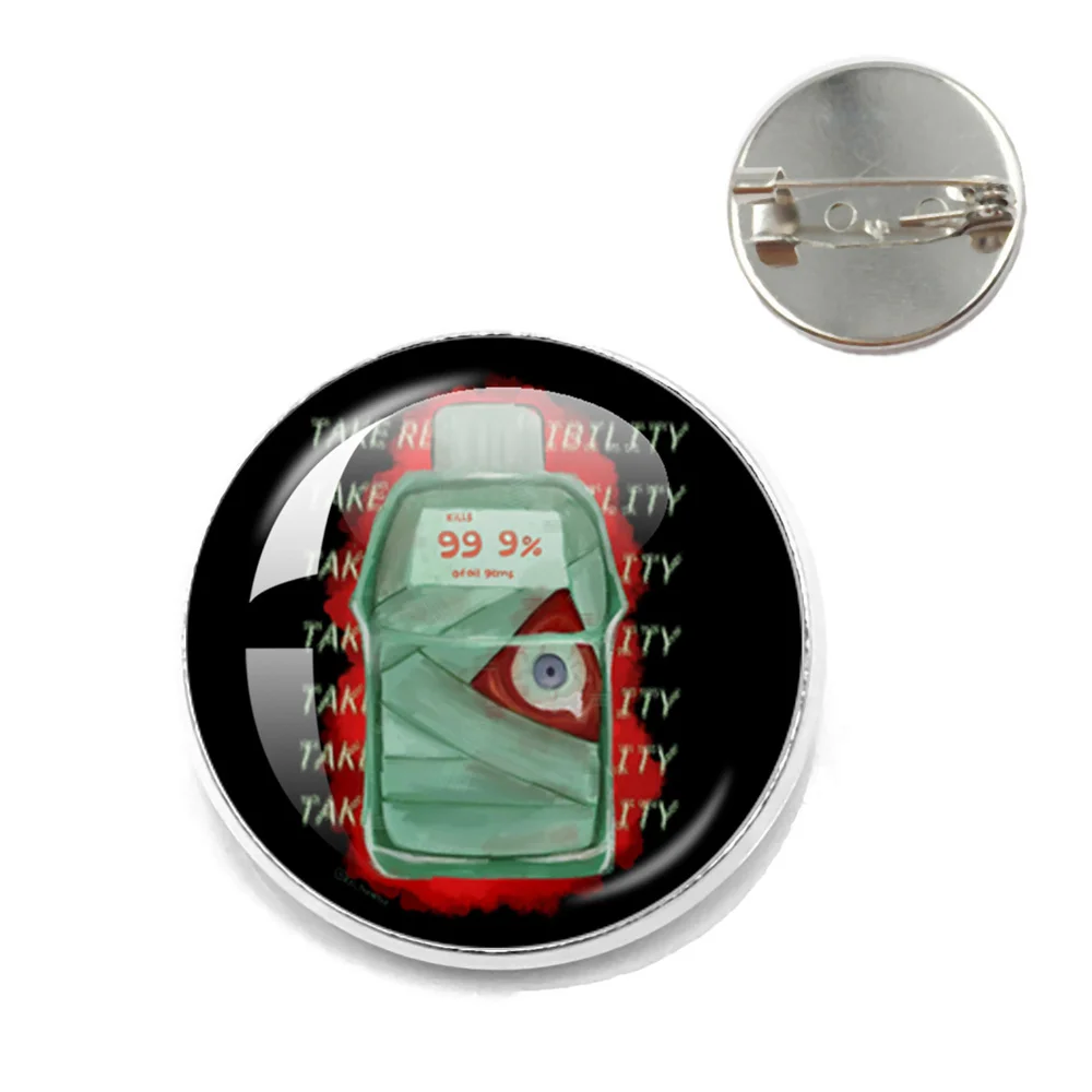 Horror Game Mouthwashing Anya Jimmy Glass Badge Handmade Brooches Breastpin for Backpack Clothes Decoration Accessory Lapel Pin