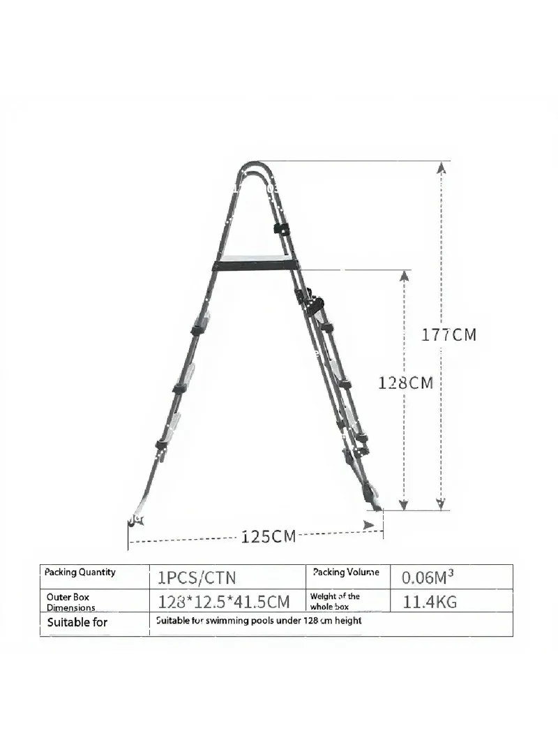 Heavy Duty Pool Access Ladder with Non-Slip Handrail, Thick Steps for Poolside & In-Pool Use