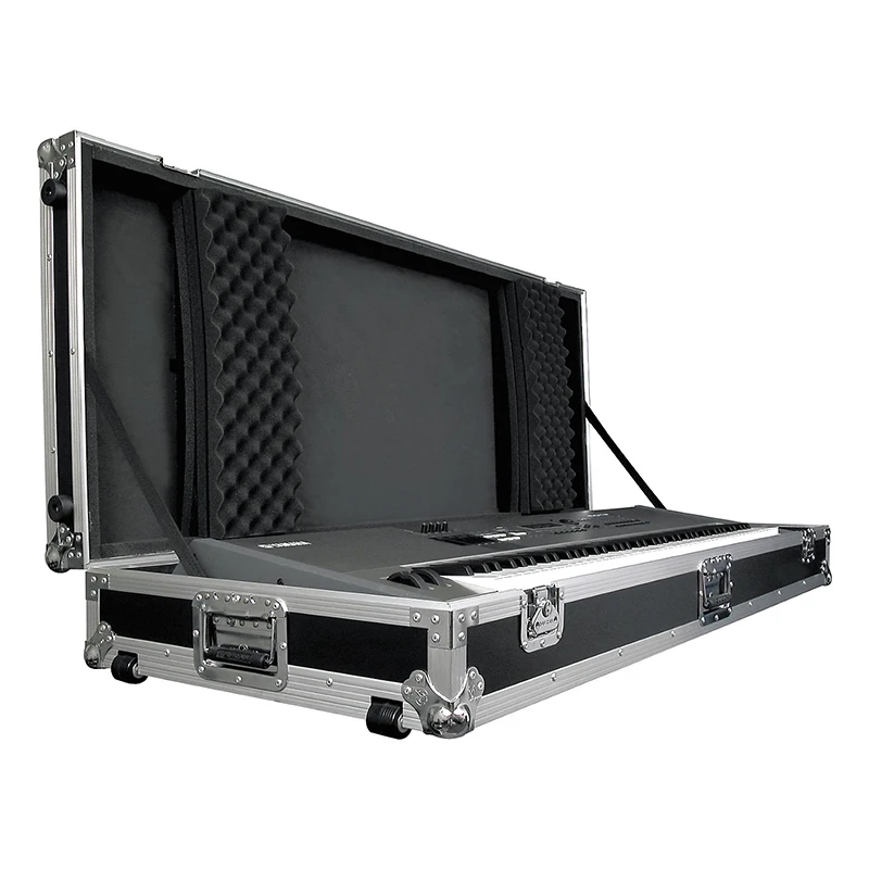 Road Runner Keyboard Flight Case With Casters Black 88 Key