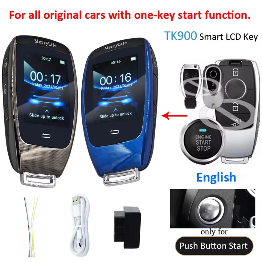 KEYECU Universal Smart Key Remote Keyless Entry TK900 LCD Touch Screen For Mercedes Benz S Class 500L S450L Audi BMW Ford Toyota