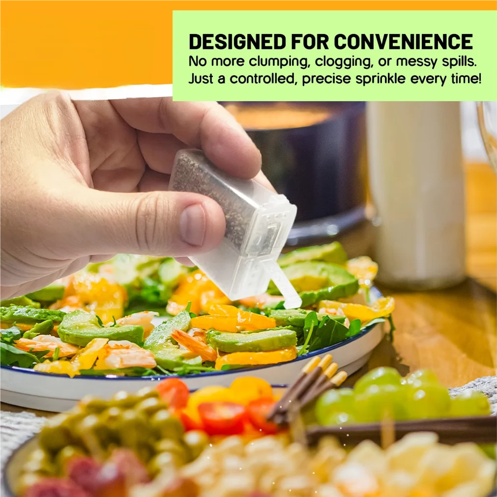 1/2pcs 2in1 Camping Seasoning Shaker Multi-Purpose Spice Jar With Lid 2-Compartment Outdoor BBQ Cooking Salt Pepper Storage Box