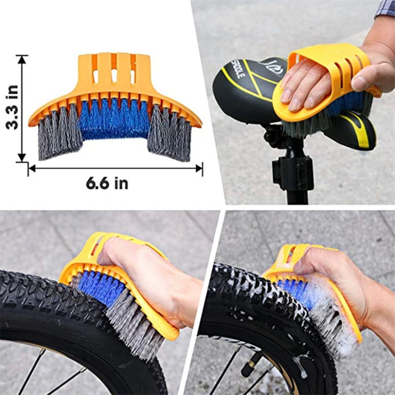 Chain Cleaner Portable Cycling Cleaning Kit Bicycle Scrubber Brushes Set Bike Wash Repair Tool for Mountain Road Motorcycle