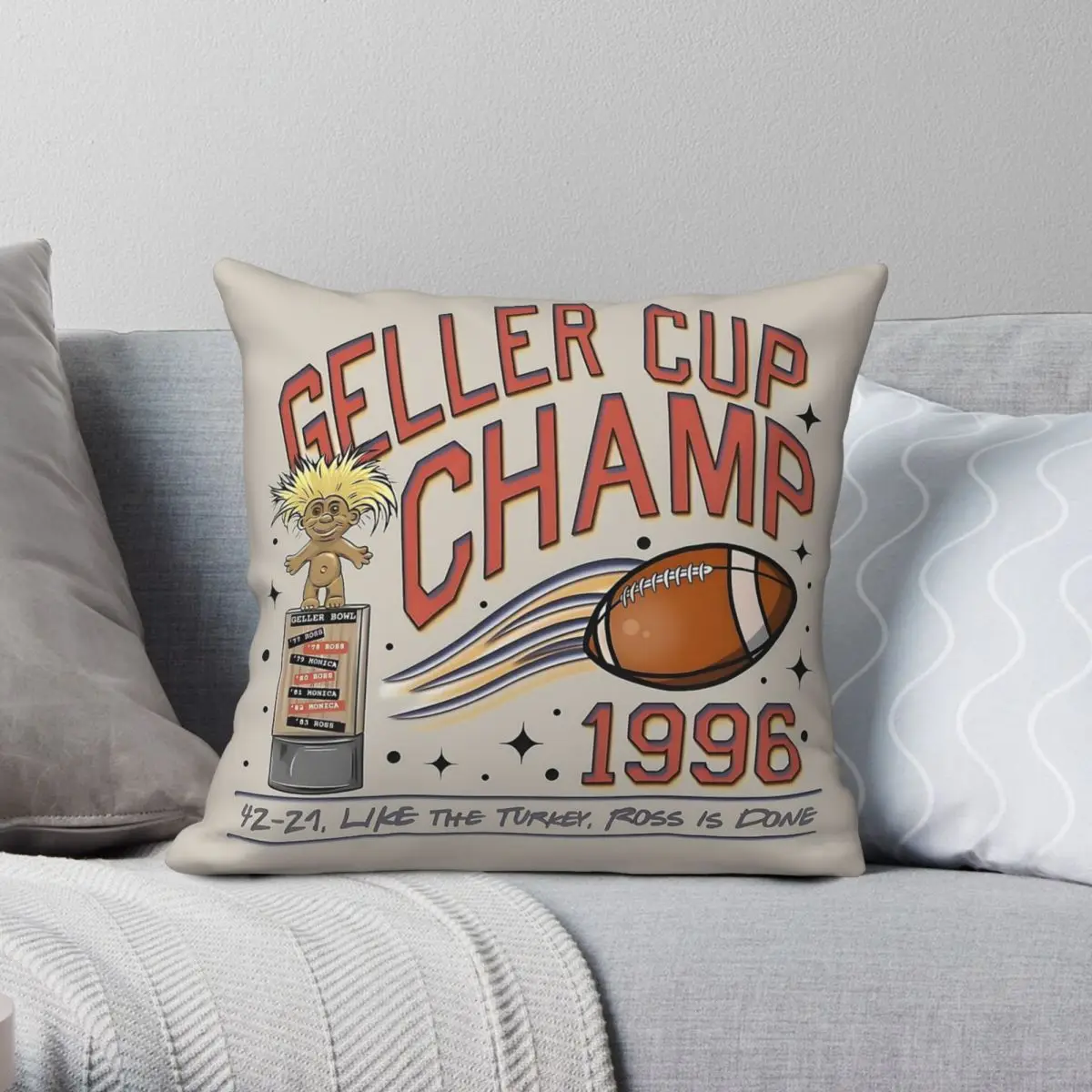 

Friends Geller Cup Square Pillowcase Polyester Linen Velvet Creative Zip Decor Room Cushion Cover Wholesale