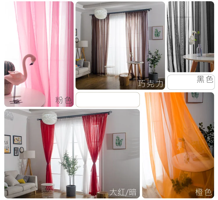 1Seitige Romantische Heimdekoration Rosen-Voile Transparente Vorhänge Wohnzimmer Fenstervorhänge Tüll Durchsichtige Vorhänge Nur Fensterdekoration – Detail 15