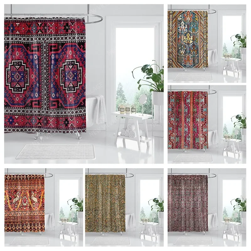 Waterproof fabric shower curtains Bathroom curtain accessories Bath curtain for shower 180x200cm 240*200 boho decoration vintage