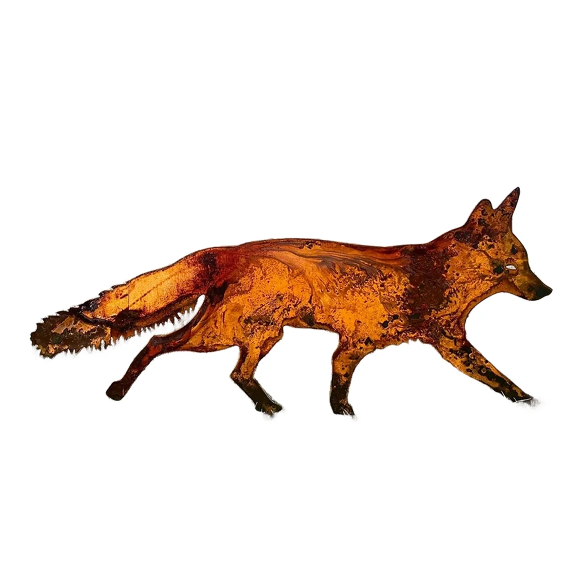 Sneaky Rustic Metal Fox Garden Decoration with Stakes-Woodland Animals Yard Gift for Her-Birthday Gift- Art Sculptures B