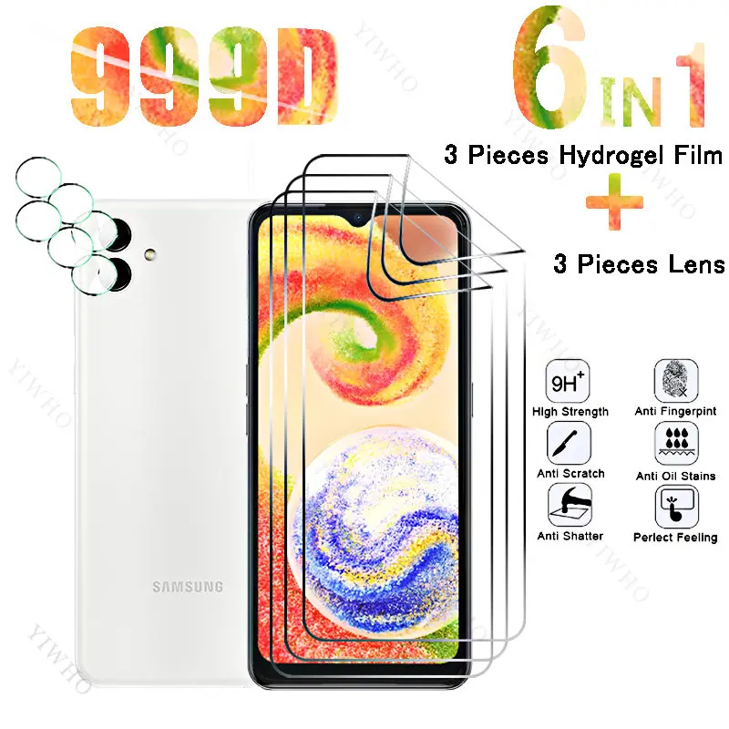 6 in1 Full Cover Front Hydro gel Film für Samsung Galaxy A04 Sicherheits Displays chutz folie für Samsung ein 04 SM-A045F 6.5 "Kamera objektiv HD