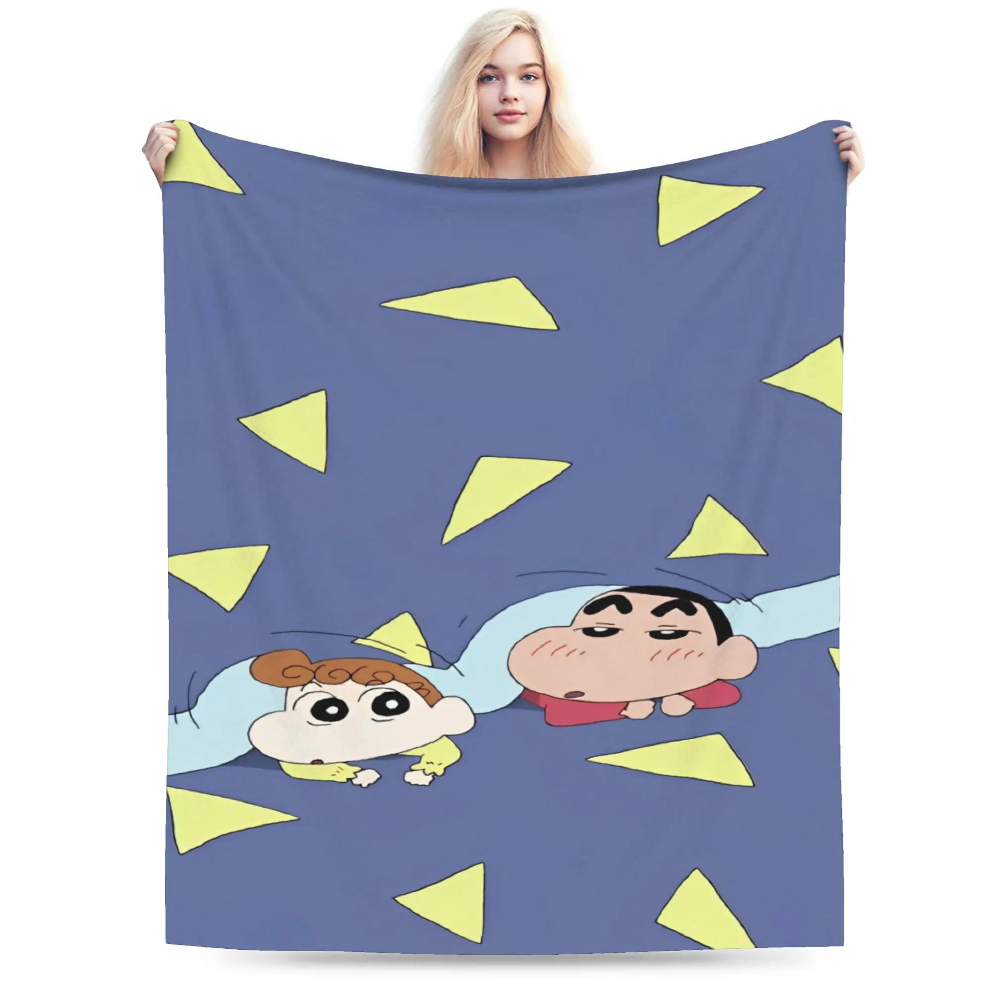 Crayon Shin-chan Kawaii  Flannel Blanket Autumn  Soft Durable Throw Blanket for Students Bedroom Bedspread Sofa Bed Cover