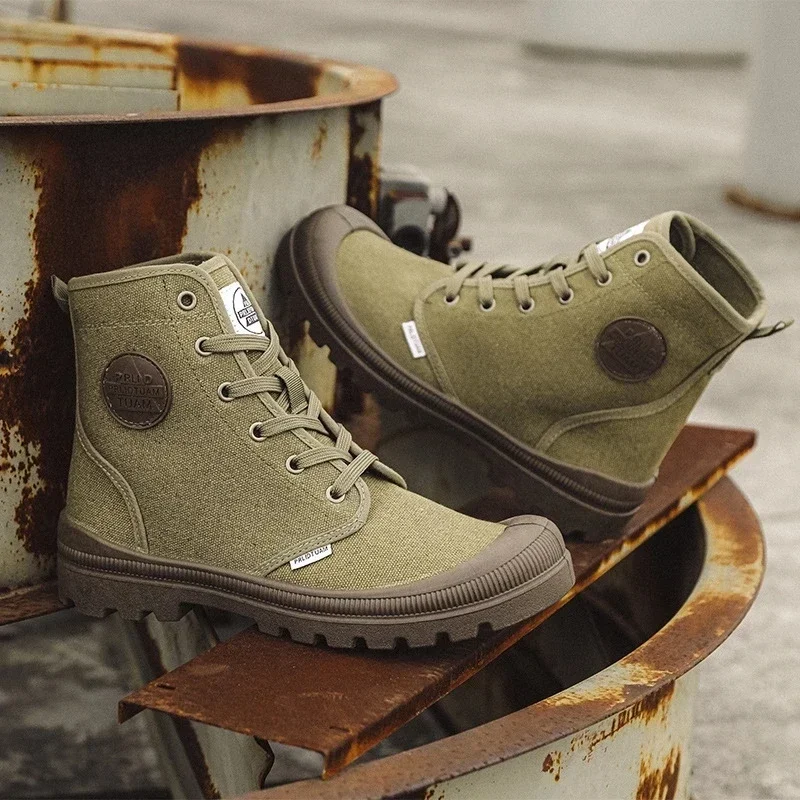 Men's high cut wide edition shoes Korean version 2025 trendy canvas shoes Youth casual shoes Student men's shoes