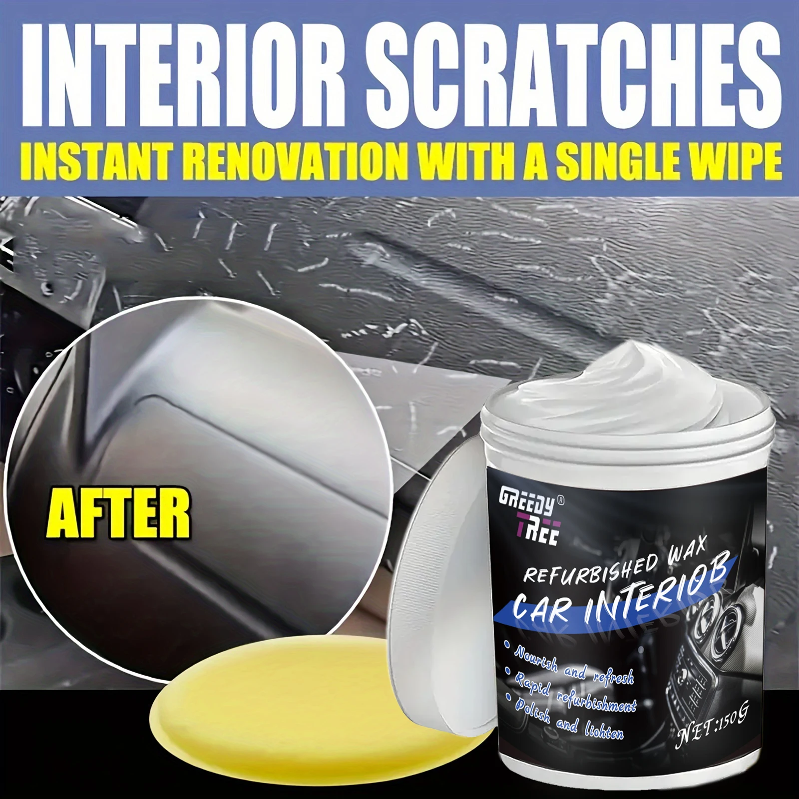 Car Interior Renovation Wax - Plastic Parts Repair Agent, Tire Protector & Shine, RV Trim Restorer, Anti-Aging Maintenance Glaze