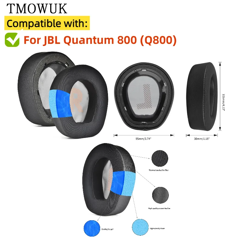 

1 Pair Replacement foam Ear Pads pillow Cushion Cover for JBL Quantum 800 (Q800) Gaming Headphone Headset EarPads TMOWUK