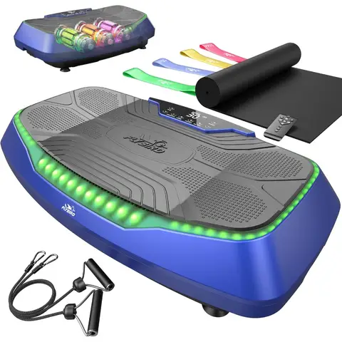 4D Vibration Plate 500 LBS Capacity Oscillation Linear Pulsation Vibration Plate Exercise Machine Triple Motors Vibration Plate