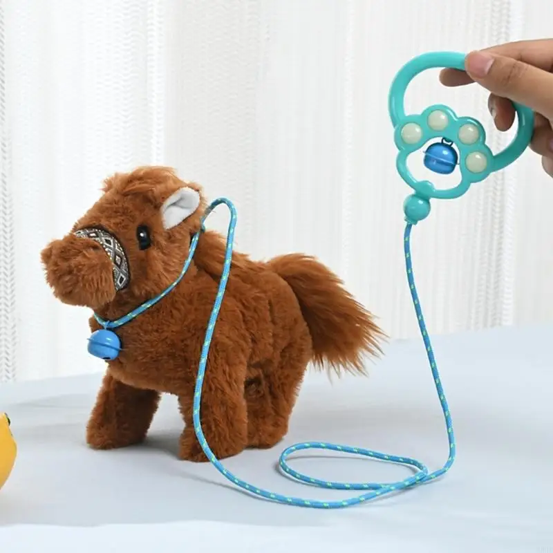 

Electronic Pet Ponies Toy Walking Interactive Plush Doll Toy Vibrating Automatic Moving Stuffed Animal For Baby Kids A2UB