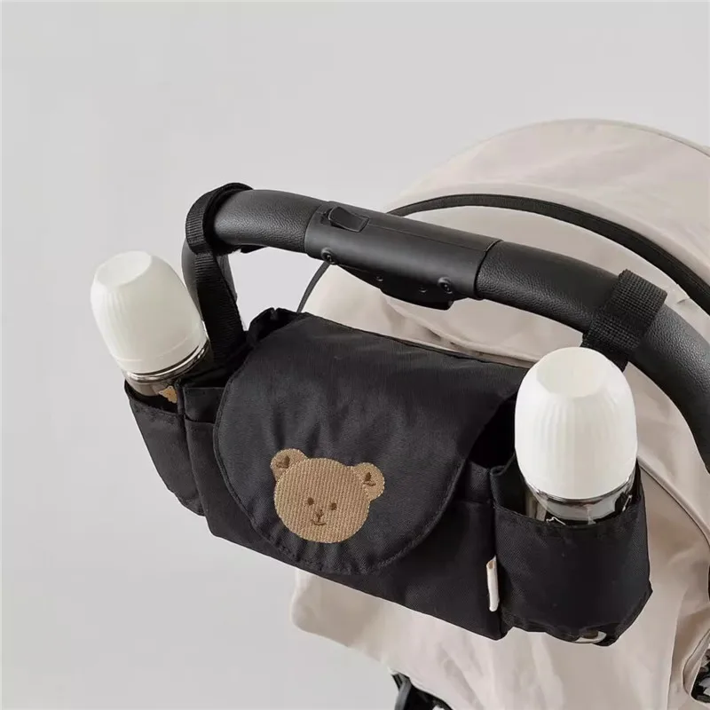 Japan Korea Ins Baby Stroller Bag Cartoon Bear Storage Portable TraveBag Children's Stroller Organizer Bag Baby Walking Artifact
