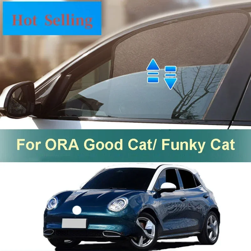 

For GWM ORA Good Cat Funky Cat 2021-2023 Magnetic Car Sunshade Side Window Sun Visor UV Heat Protection Sunshield Mesh Curtains