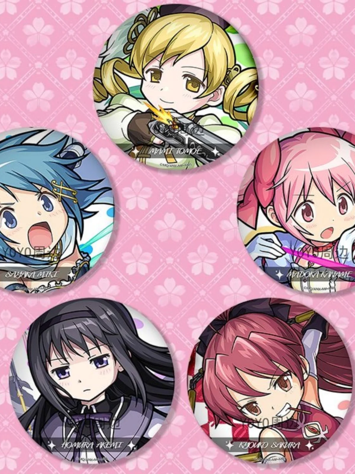 

Puella Magi Madoka Magica Akemi Homura Tomoe Mami Figures Brooches Pins Anime Collections Clothes Bags Backpacks Gifts Girls