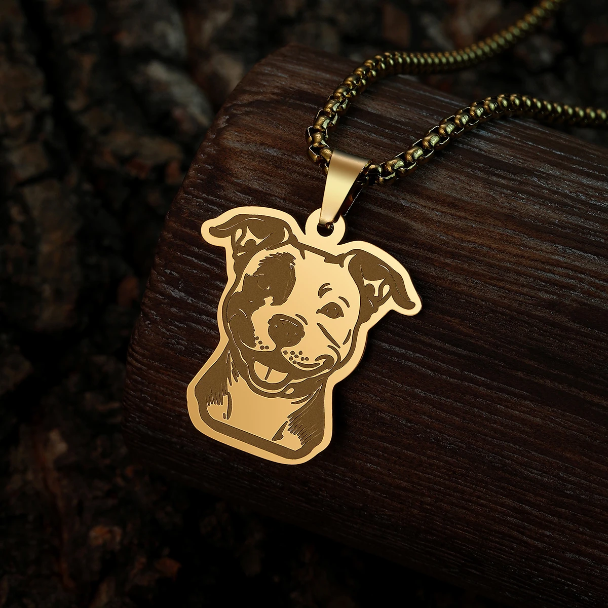 Stainless Steel Pitbull Pet Dog Necklace Cute Funny Kids Gifts Jewelry Choker Thick Chains Hip Hop Punk Necklace for Women Men