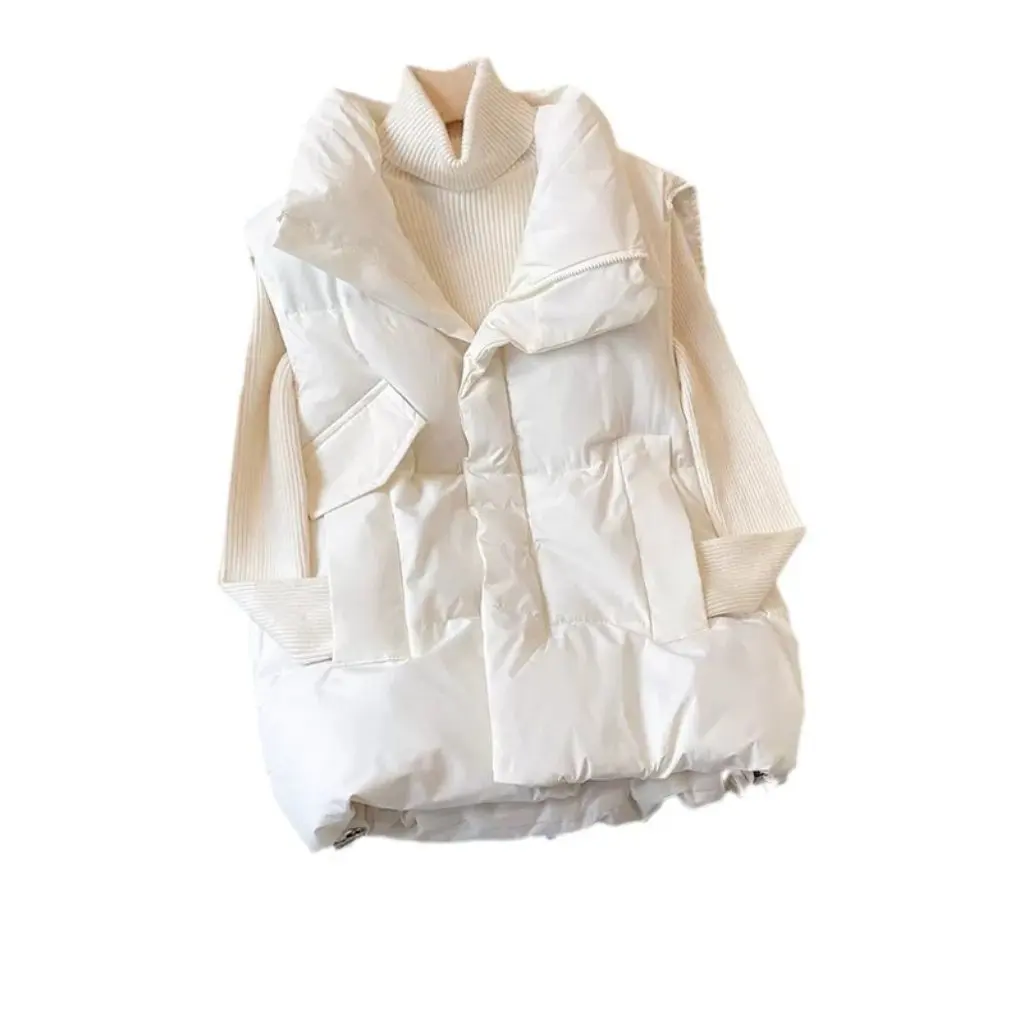 

Женский свободный пуховый хлопковый жилет в европейском стиле, осенне-зимний новый тренд для прямой трансляции