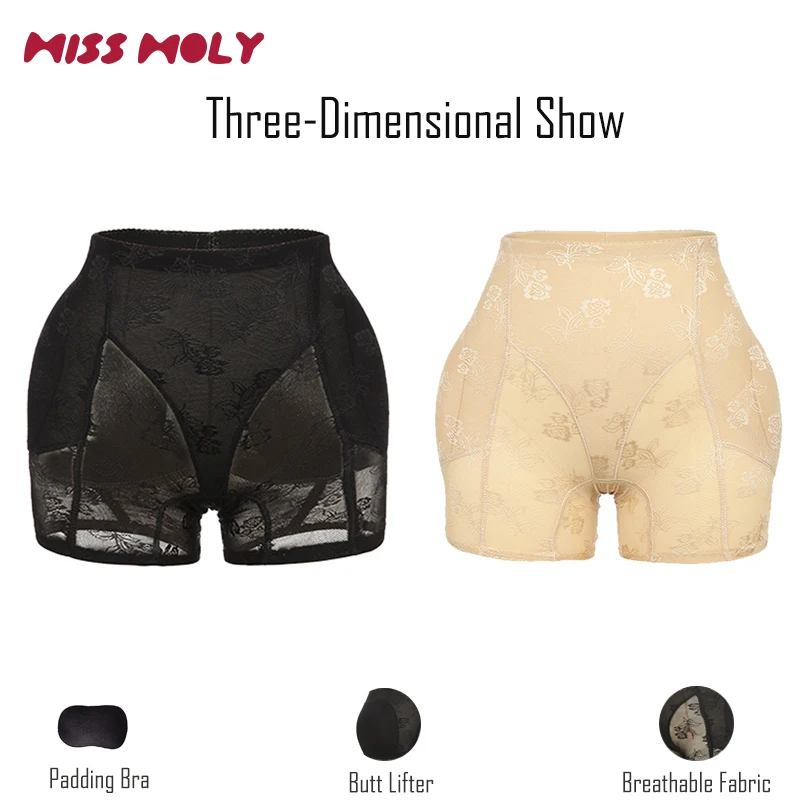 Miss Moly Invisible Butt Lifter Booty Hip Enhancer Body Shaper Padding Panty Push Up Bottom Shapewear Woman Modeling Panties