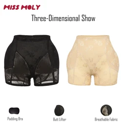 Miss Moly Invisible Butt Lifter Booty Hip Enhancer Body Shaper Padding Panty Push Up Bottom Shapewear Woman Modeling Panties