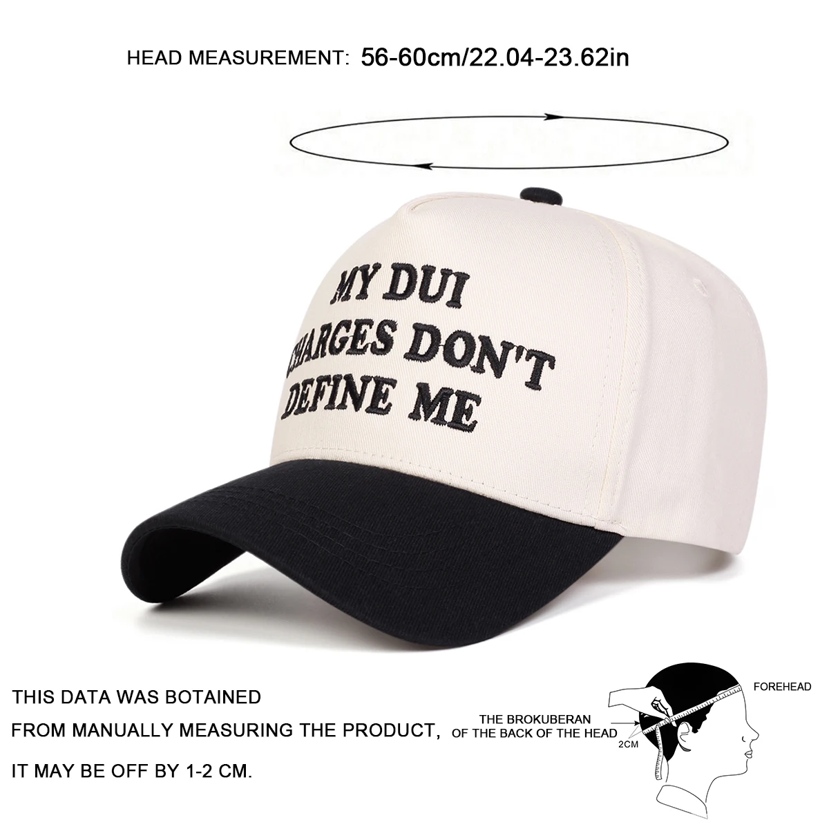 Unisex MY DUI CHARGES Baseballkappen mit Buchstabenstickerei, Frühling und Herbst, für den Außenbereich, verstellbare Freizeithüte, Sonnenschutzhut, Sportkappe – Detail 6