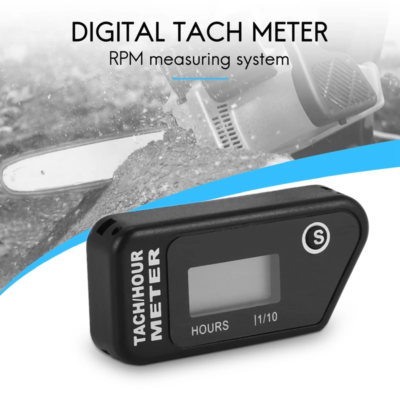 Resettable Hour Meter Digital Tachometer For Outboard Motor Lawn Mower Motocross Motorcycle Marine Chainsaw Pit Bike Hm016r