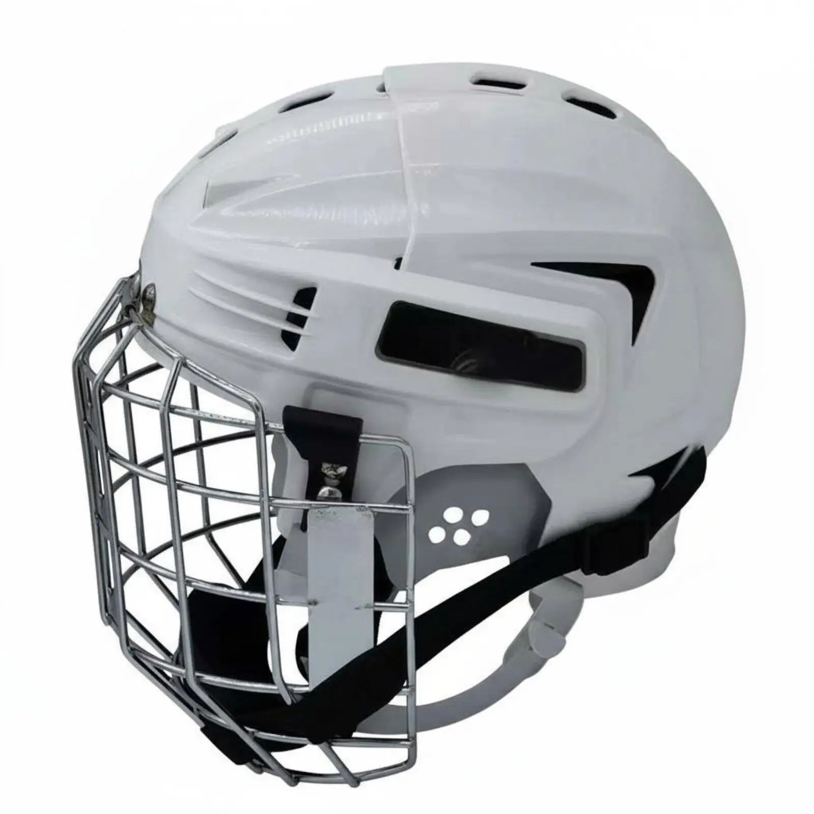 Kids Adult Hockey Headgear Full Face Cage Helmet Impact Resistant EVA Lining Steel Wire Mask Adjustable Chin Strap Ice Rink Safe