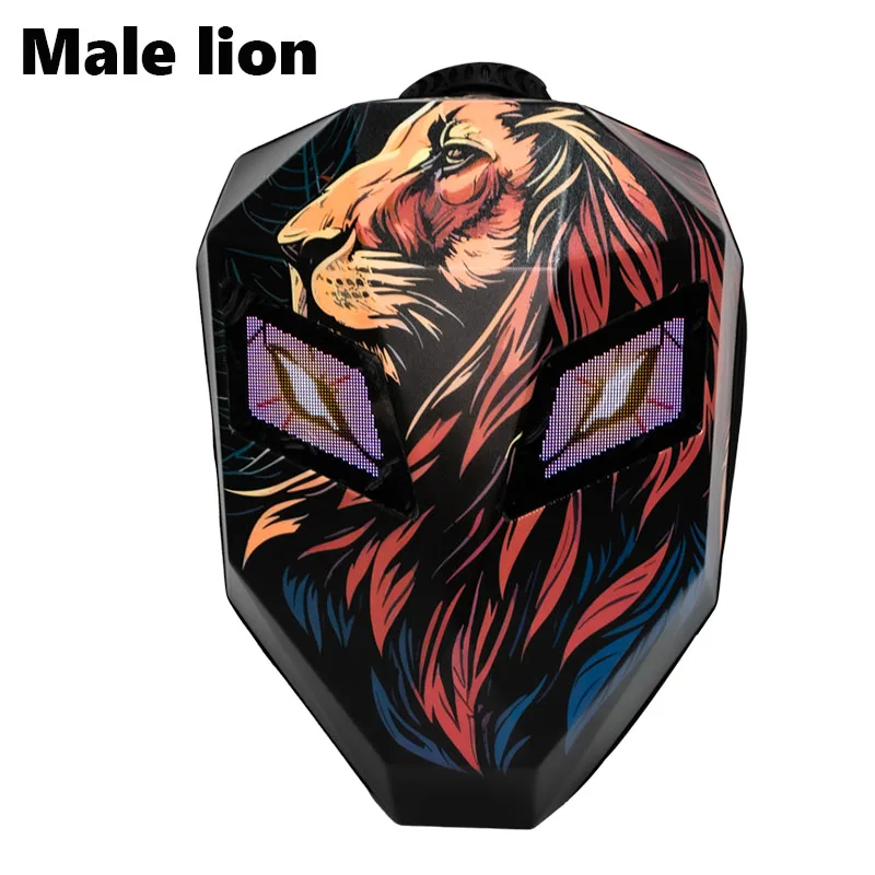 

Motorcycle LED Screen Display Hard Shell Backpack DIY Eyes Riding Helmet Storage Bag Large Capacity Backpack With Remote Control