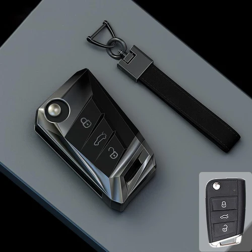 Aleación de Zinc para Volkswagen VW Polo Golf 7 Passat Tiguan MK2 Beetle Ateca Caddy T5 funda plegable para llave de coche accesorios