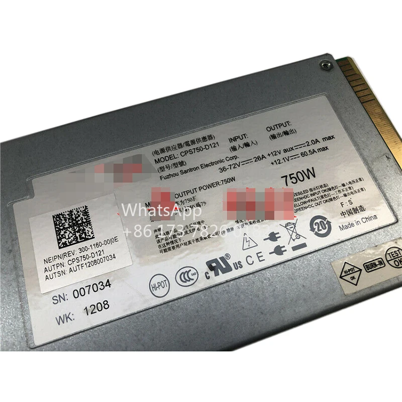 Server Power Supply for Dell for R510 R910 6GTF5 06GTF5 CPS750-D121 750W