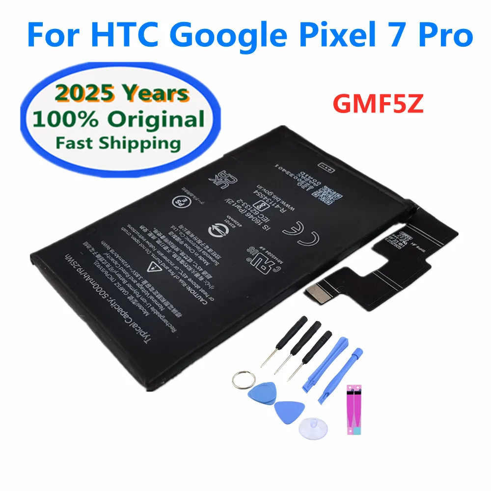 

2025 Years Original GMF5Z 5000mAh Battery For Google Pixel 7 Pro Mobile Phone Batteries + Free Tools