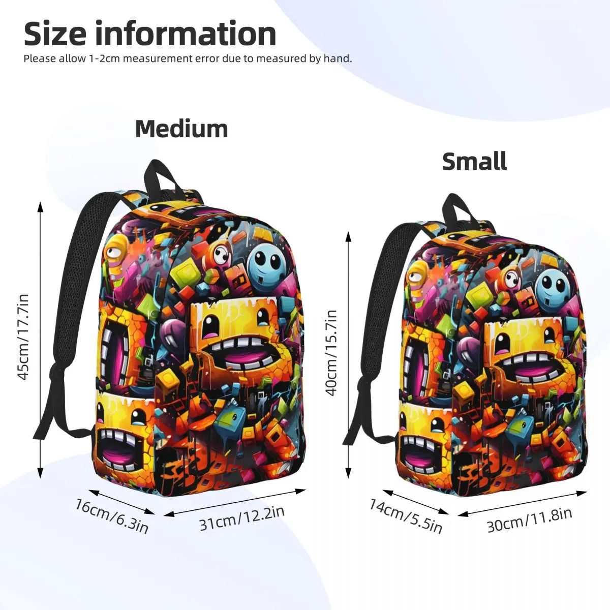 Geometry Cube Gaming Dash mochila para niño y niña, mochila escolar para estudiantes, mochila de día para preescolar, bolsa de jardín de infantes, deportes