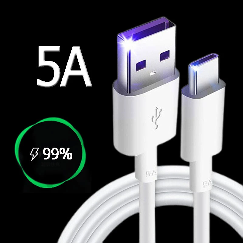 USB Type C Cable 5A Fast Charging Wire Mobile Phone USB Cable For Sasmung S24 S23 S22 Ultra Xiaomi Huawei USB C Data Cable Cord