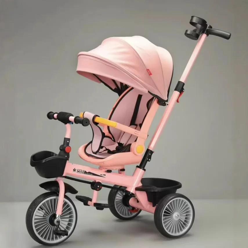 عربة أطفال خفيفة الوزن دراجة ثلاثية العجلات للأطفال عربة أطفال جديدة على شكل حرف S دراجة ثلاثية العجلات للأطفال محمية يدويًا