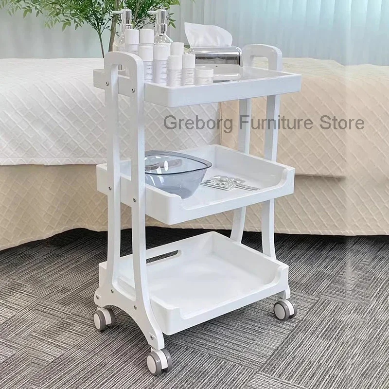 

Welding Wooden Trolley Dental Furniture Dressing Cart Portable Hair Extension Auxiliary Salon Drawer Muebles Belleza Beauty Tray