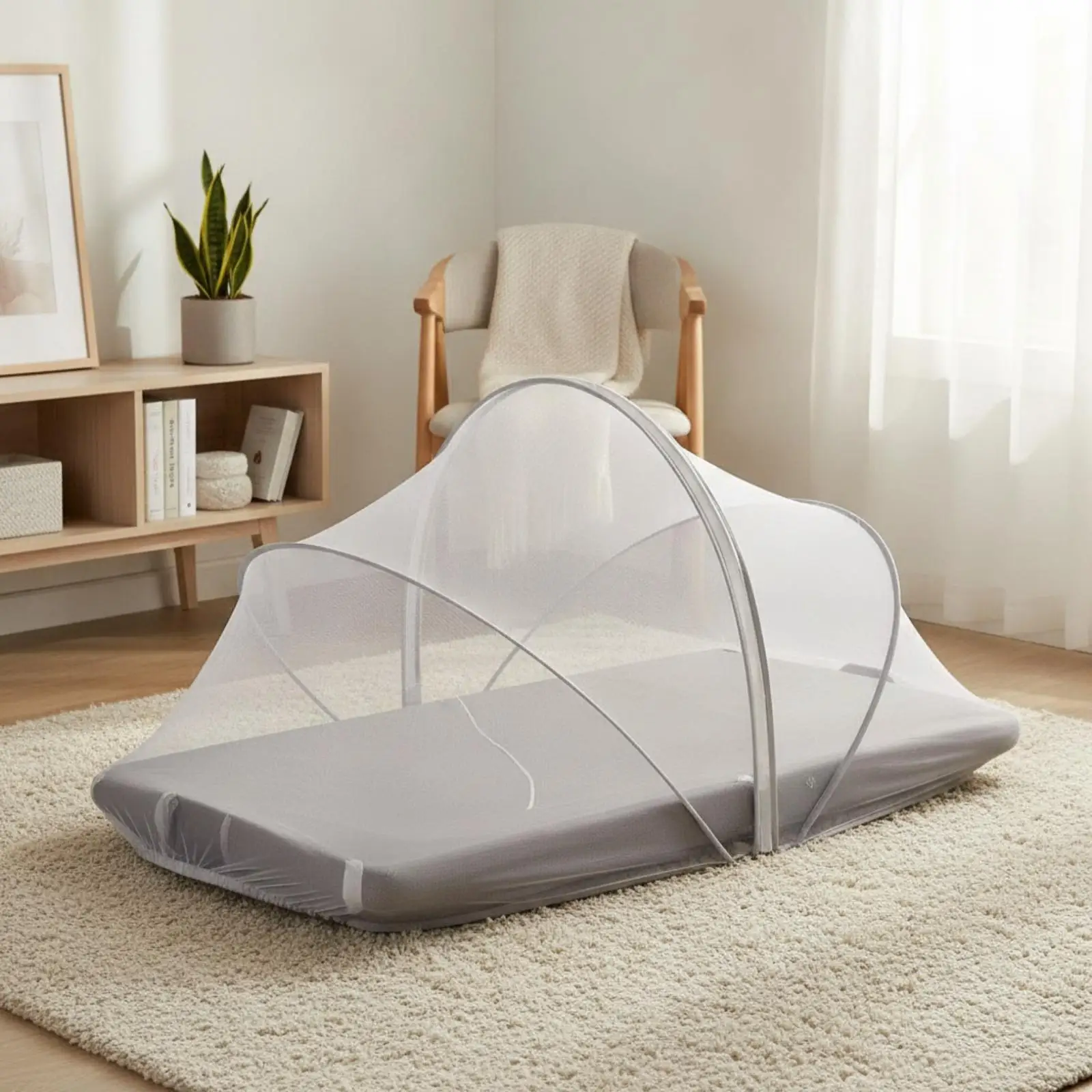 Infant Netting Foldable Net with Zipper Breathable Bed Canopy for Infants, Newborns, Crib, Infant Bed, Travel