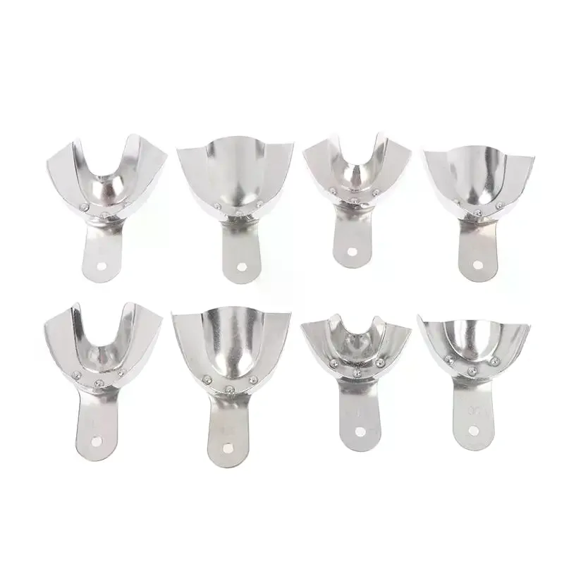 

/ACR/2Pcs Upper And Lower Autoclavable Teeth Tray Teeth Holder Aluminum Alloy Dental Impression Trays Lab Equipment Dentist Tool