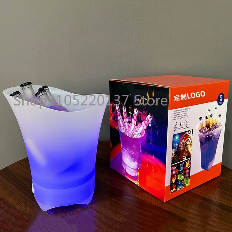 Bluetooth Light-emitting Ice Bucket LED Light Portable Small Audio Beer Bucket Camping Ice Buckets Bar Barware Atmosphere Props