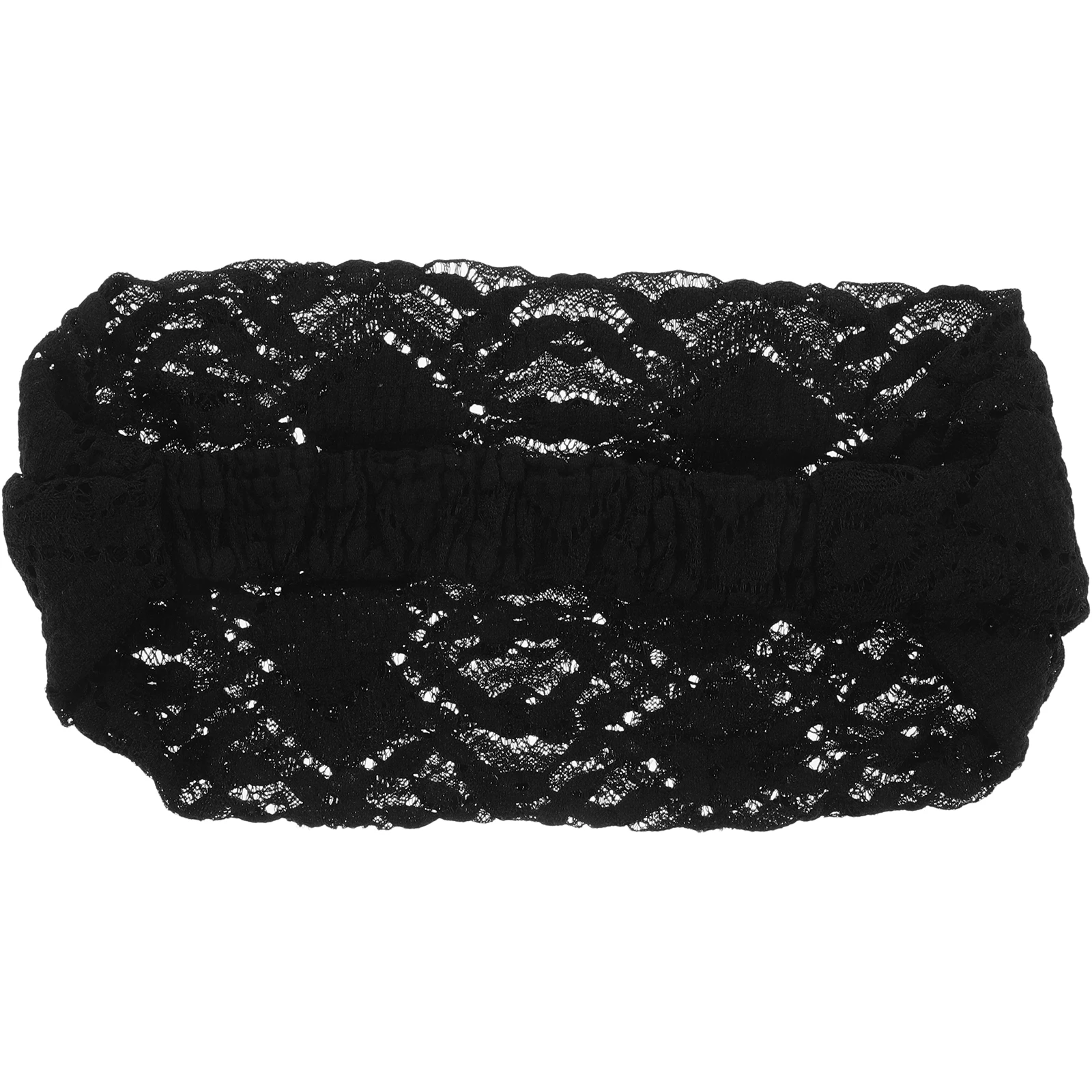 

Headband Crochet Bandana Wide Lace Covering Conceal Gray Hair Fashionable Women Kerchief Young Stylish Hair Tool