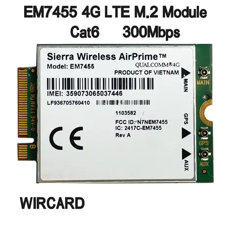EM7455 FDD/LTE LTE Cat6 NGFF M.2 4G modülü 4G kart 300Mbps Laptop için