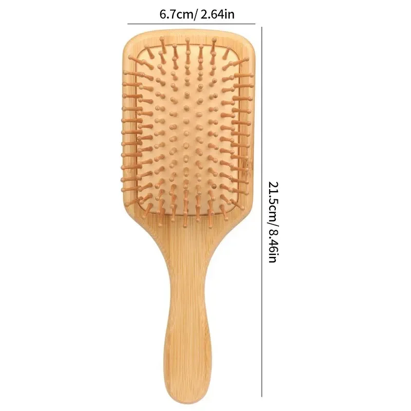 Solid Wood Bamboo Air Cushion Comb Scalp Massage Shun Hair Air Bag Comb High Rebound Shun Hair Beauty Large Plate Comb Home Use