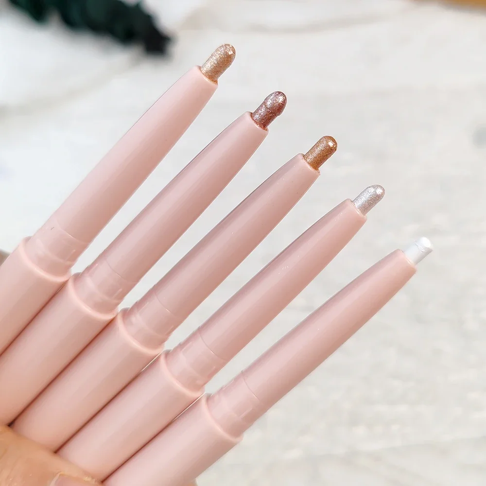 ปากกาเขียนขอบตาแบบแวววาวระยิบระยับติดเพชรรูปหนอนไหมปากกาเขียนขอบตาเขียนขอบตากันน้ำยาวนานยาวปากกา riasan Korea