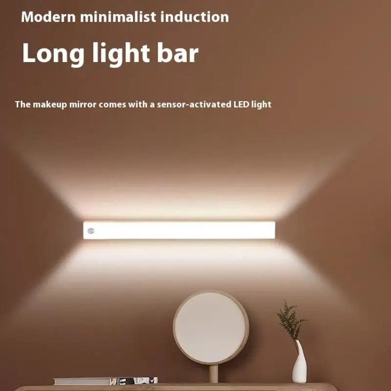 Rechargeable Motion Sensor LED Bar Light Induction Night Light Portable Lamp For Kitchen Cabinet Bedside Bathroom Mirror Light