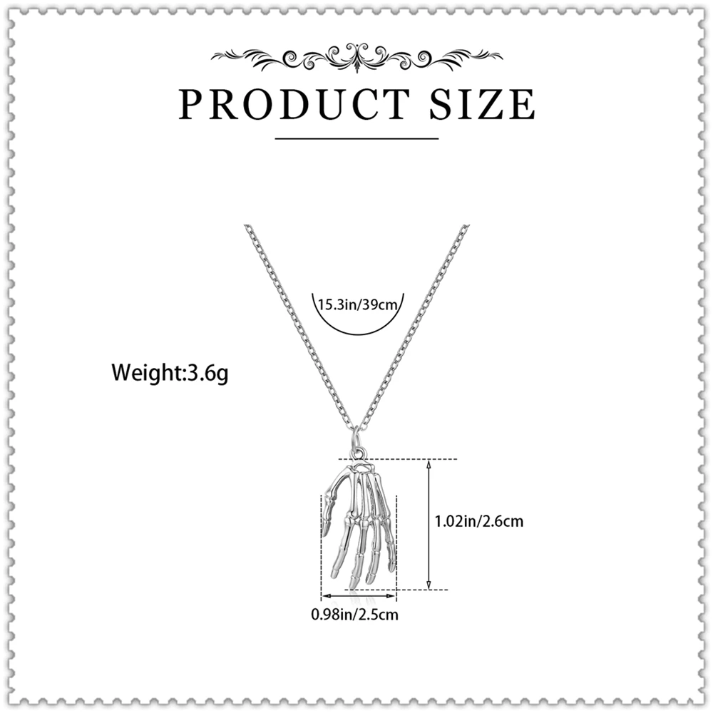 DCARZZ Hand Bone Model Necklace Medical Orthopedics Skeleton Pendant Necklace Jewelry for Orthopedic Surgeons Doctor Nurse