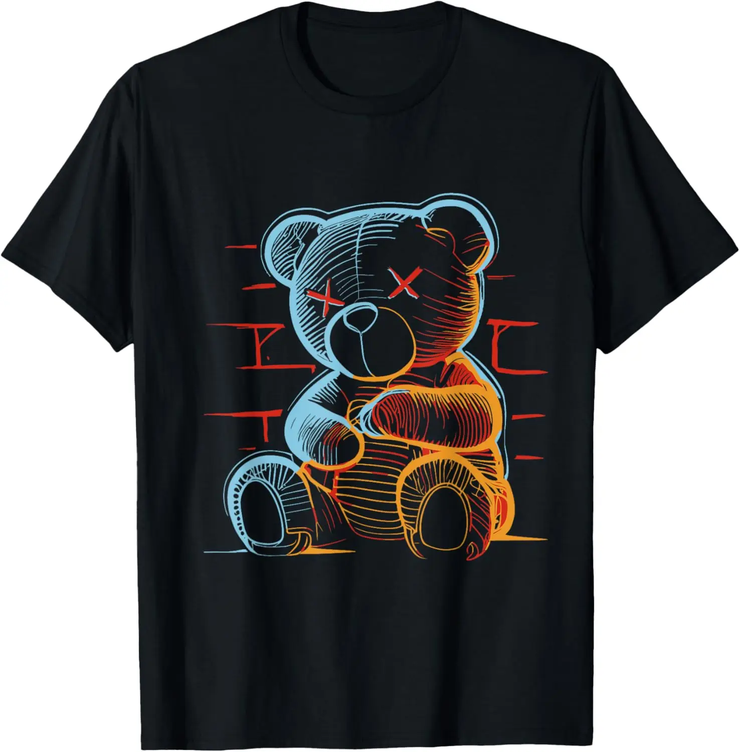 Evil Teddy Bear Streetwear Style T-Shirt