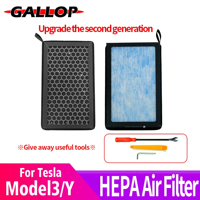 

Car Air Filter HEPA Inside outside Activated Carbon Cabin Conditioner Replacement Refit Accessories For Tesla Model 3 Model Y