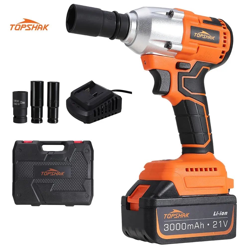 TS-PW2 Cordless Impact Wrench 330Nm Torque Max 3000 BPM 3.0A Impact Wrench Power Tool with Lithium Ion Battery