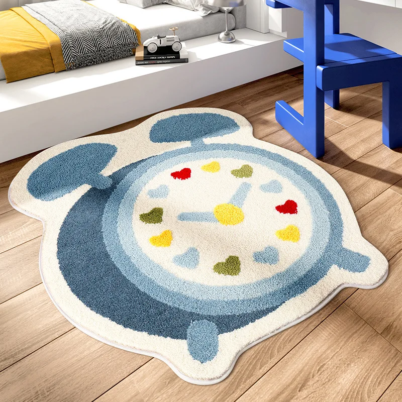 

Modern Creative Bedroom Rug Bathroom Anti-slip Mat Thickened Microfiber Flocking Decorative Floor Mat Trendy Door Mat
