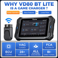 VDIAGTOOL VD80BT Lite Bluetooth Car Diagnostic Tools with 31+ Resets CANFD DOIP FCA Autoauth ECU Coding PMI OBD2 Bi-directional Control Scanner All Systems Automotive Scanner VAG Guide Function 2 Years Free Updates