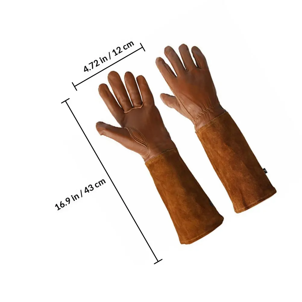1Pair Heavy Duty Long Length Anti-Cut Stab-Proof Protective Gloves Professional Work Hand Protection Gear for Welding